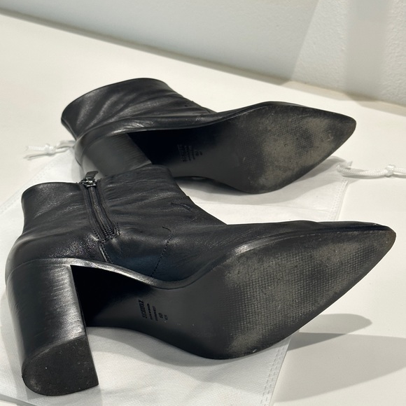 Schutz pointed toe black leather booties. - Picture 8 of 10